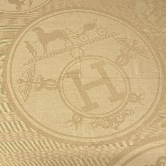 HERMES New Libris - Kraft (light brown) Cashmere Silk Scarf - Picture 3 of 4